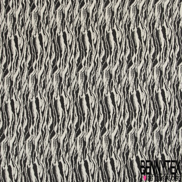 Maille Gaufrée Imprimé Multitude Grande Feuille Or Vieilli Rosé et Noir fond Blanc