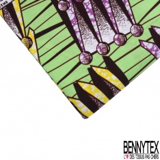 Wax motif abstrait géométrique fond vert pastel givré