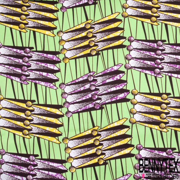 Wax motif abstrait géométrique fond vert pastel givré