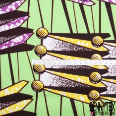 Wax motif abstrait géométrique fond vert pastel givré