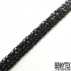 5m cordon plat simili cuir noir mat