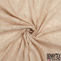 Coupon 3m jersey coton polyester fin dévorée floral baroque ton sur ton écru