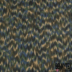 Coupon 3m maille crêpe motif baroque noir sable mylar argent