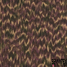 Coupon 3m maille motif abstrait sapin bleu très vif kaki noir blé nouveau lurex or