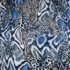 Satin polyester motif grosse fleur picturale blanche fond fantaisie or vieilli