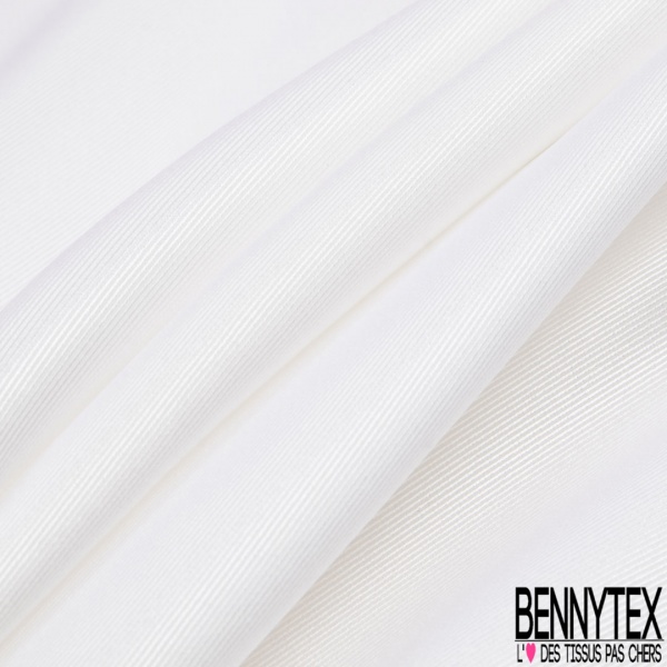 Twill de soie uni blanc naturel