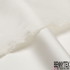 Twill de soie lourd uni blanc cassé petite laize