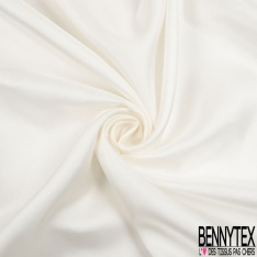 Twill de soie lourd uni blanc cassé petite laize