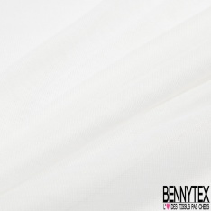 Coupon 3m Jersey polyester fin uni blanc optique