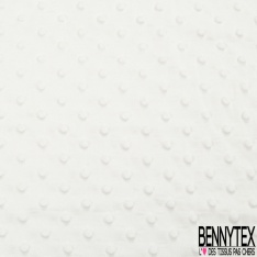 Satin polyester gaufré bubble uni blanc discret