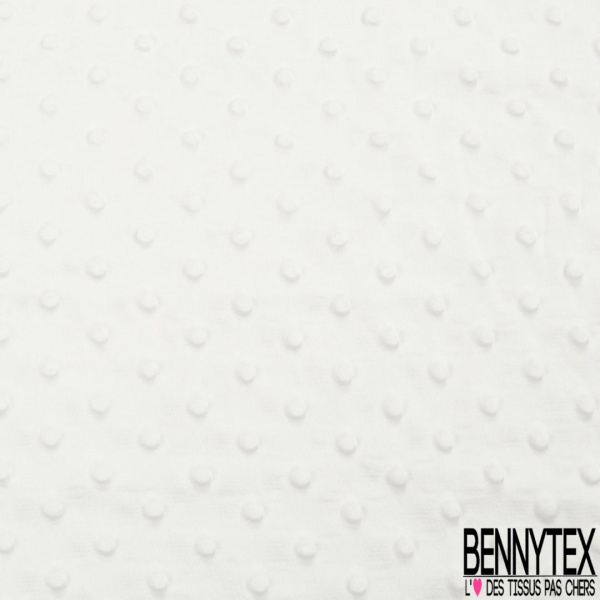 Satin polyester gaufré bubble uni blanc discret