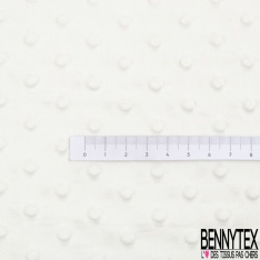 Satin polyester gaufré bubble uni blanc discret