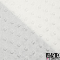 Satin polyester gaufré bubble uni blanc discret