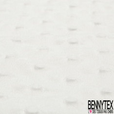 Satin polyester gaufré bubble uni blanc discret