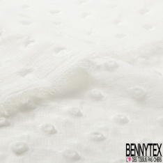 Satin polyester gaufré bubble uni blanc discret