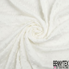 Satin polyester gaufré bubble uni blanc discret