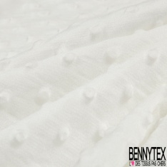 Satin polyester gaufré bubble uni blanc discret