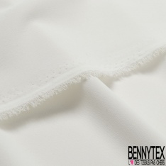 Coupon 3m double crêpe polyester uni blanc optique