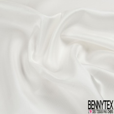 Twill de soie lourd uni blanc cassé