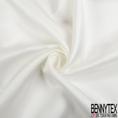 Twill de soie lourd uni blanc cassé