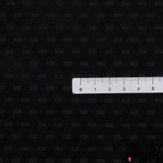Crêpe de soie jacquard rectangle ton sur ton noir petite laize