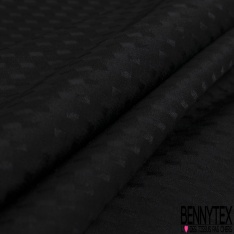 Crêpe de soie jacquard rectangle ton sur ton noir petite laize