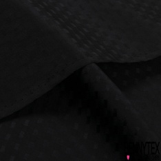 Crêpe de soie jacquard rectangle ton sur ton noir petite laize
