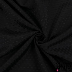 Crêpe de soie jacquard rectangle ton sur ton noir petite laize