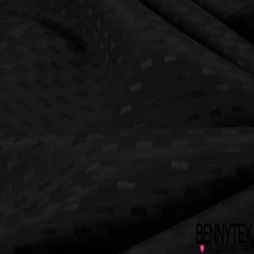 Crêpe de soie jacquard rectangle ton sur ton noir petite laize