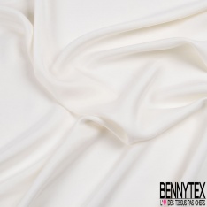 Twill crêpe de soie uni blanc cassé petite laize