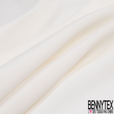 Twill crêpe de soie uni blanc cassé petite laize
