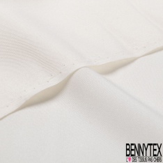 Twill crêpe de soie uni blanc cassé petite laize