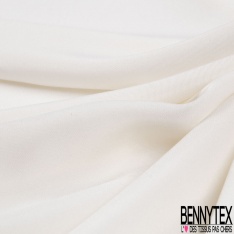Twill crêpe de soie uni blanc cassé petite laize