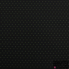 Jacquard polyester coton motif plumetis or fond gris métal texturé