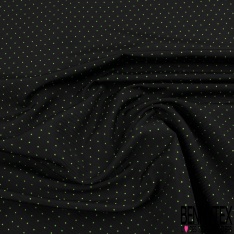 Jacquard polyester coton motif plumetis or fond gris métal texturé