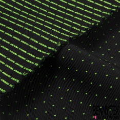 Jacquard polyester coton motif plumetis or fond gris métal texturé