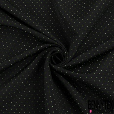 Jacquard polyester coton motif plumetis or fond gris métal texturé