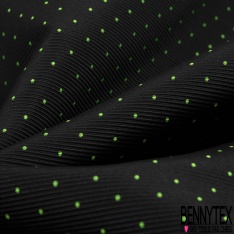 Jacquard polyester coton motif plumetis or fond gris métal texturé