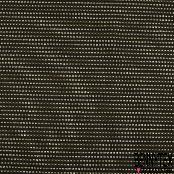 Jacquard polyester coton motif petite coeur beige et rose fond ottoman blanc optique