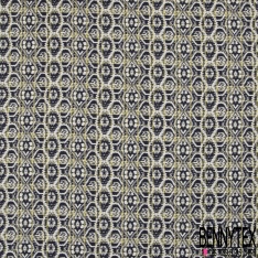Jacquard coton fruit fond chiné noir perle