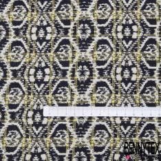 Jacquard coton fruit fond chiné noir perle