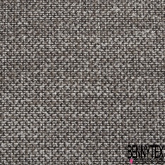 Jacquard coton motif amérindien géométrique blanc discret fond bleu nuit citron
