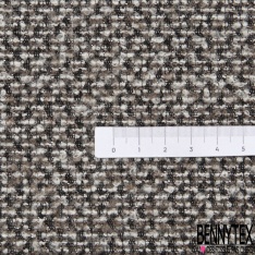 Jacquard coton motif amérindien géométrique blanc discret fond bleu nuit citron