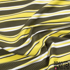Jacquard laine chiné noir blanc discret taupe givré lurex argent