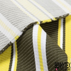 Jacquard laine chiné noir blanc discret taupe givré lurex argent