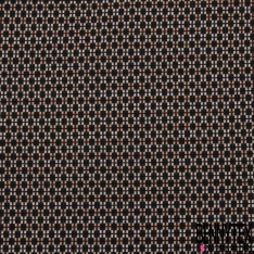 Jacquard polycoton chiné noir noisette