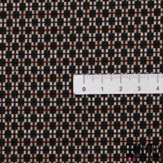 Jacquard polycoton chiné noir noisette