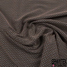 Jacquard polycoton chiné noir noisette