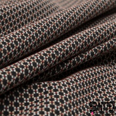Jacquard polycoton chiné noir noisette