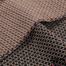 Jacquard polycoton chiné noir noisette